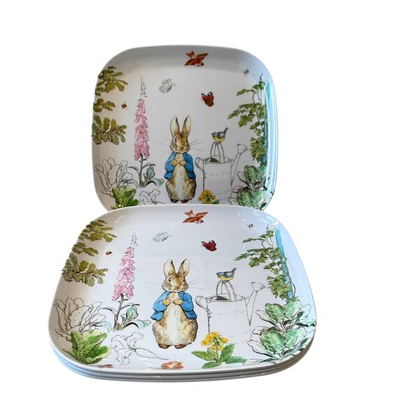 NEW Beatrix Potter Peter Rabbit Melamine Easter Dinner Plates 10" Set of 4 - Picture 14 of 14